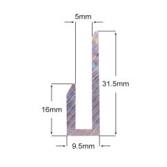 Aluminium 3/16 inch End Stop Front